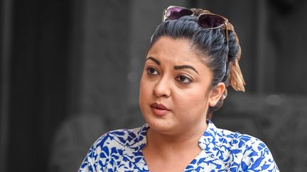 L'actrice indienne Tanushree Dutta, le 27 septembre 2018, à Mumbai (Inde), lors d'une conférence de presse.&nbsp; (PRATHAMESH BANDEKAR / THE TIMES OF INDIA / AFP)