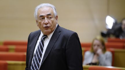 Dominique Strauss-Kahn auditionn&eacute; par une commission d'enqu&ecirc;te du S&eacute;nat, le 26 juin 2013, &agrave; Paris. (MARTIN BUREAU / AFP)