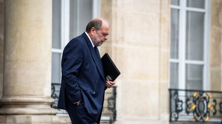 Le ministre de la Justice, Eric Dupond-Moretti, quitte l'Elysée, le 8 juin 2022. (XOSE BOUZAS / HANS LUCAS / AFP)