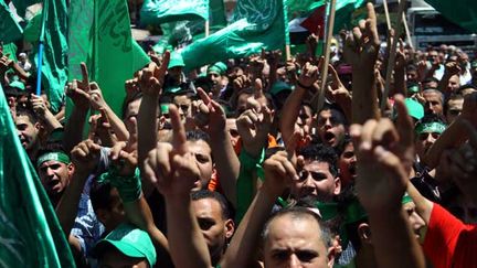 &nbsp; (Manifestation de soutien au Hamas à Naplouse le 8 août dernier © Maxppp)