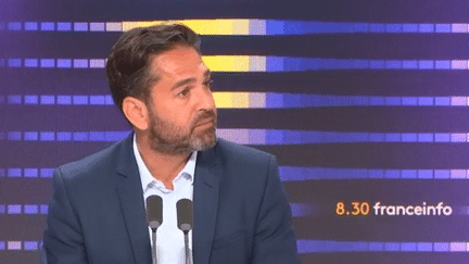 Arnaud Robinet, maire Horizons de Reims, était l’invité du “8h30 franceinfo”, dimanche 23 juin 2024 (FRANCEINFO/RADIOFRANCE)