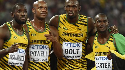 Ashmeade, Powell, Bolt et Carter champions du monde (OLIVIER MORIN / AFP)