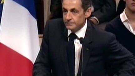 Nicolas Sarkozy samedi à Auberviliers entreprend de mobiliser l'UMP en vue des prochaines élections régionales (F2)