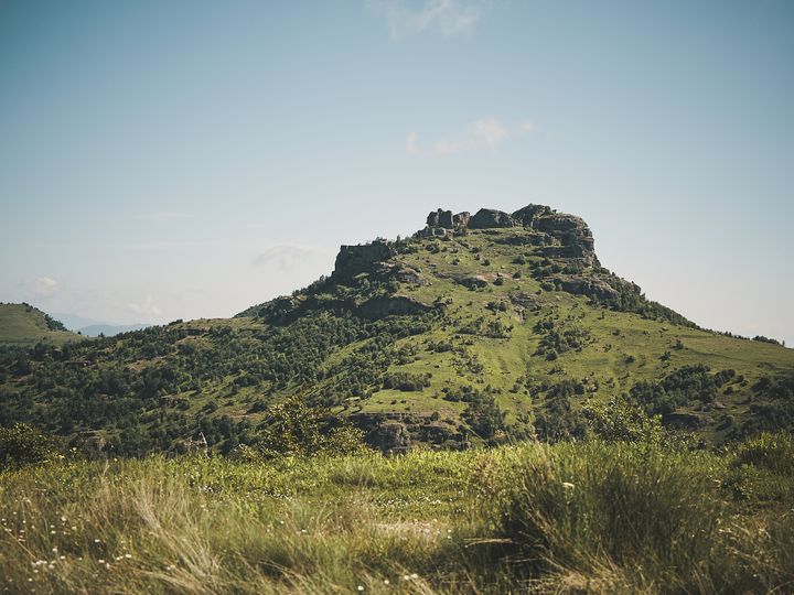 The majestic formations of Guri I Kamjes in Pogradec district, Albania.  (NIL HOPPENOT)