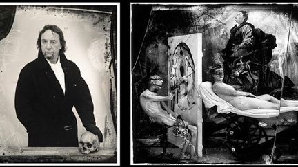 Joel-Peter Witkin, Autoportrait, évocation du portrait en vanité, Nouveau- Mexique et Joel-Peter Witkin, Poussin aux enfers,1999
 (Joel-Peter Witkin / Courtesy baudoin lebon)