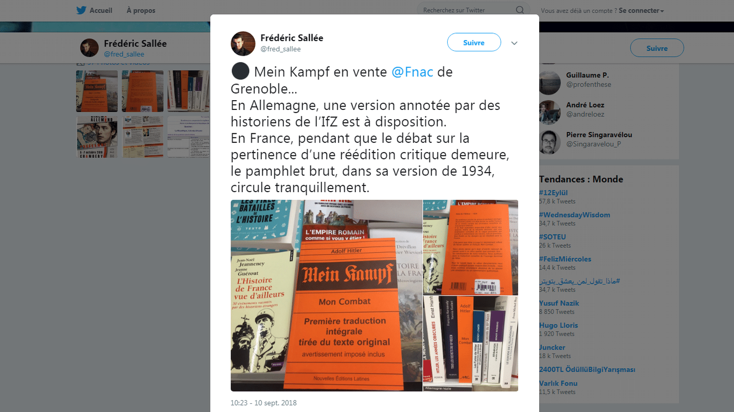 C Est Legal Mais Est Ce Moral Un Historien S Interroge Sur La Presence De Mein Kampf Dans Les Rayons De La Fnac