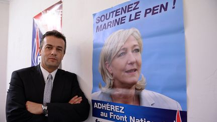 Laurent Lopez, le nouveau conseiller g&eacute;n&eacute;ral Front national de Brignoles (Var), le 7 octobre 2013. (ANNE-CHRISTINE POUJOULAT / AFP)