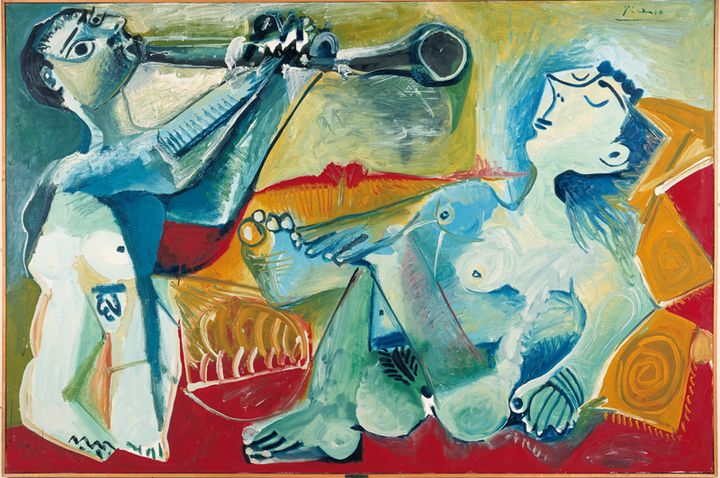 Détail de&nbsp;L’Aubade, de Pablo Picasso (Mougins, 19-20 janvier 1965). (ASSOCIATION DES AMIS DU PETIT PALAIS / STUDIO MONIQUE BERNAZ / SUCCESSION PICASSO 2020)
