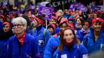 Manifestation pour la Journée internationale des droits des femmes à Paris, le 8 mars 2020.&nbsp; (MARTIN BUREAU / AFP)