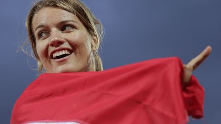 La joie de Dafne Schippers après sa victoire dur le 100m (MICHAEL KAPPELER / DPA)