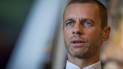 Le patron de la Fédération slovène de football, Aleksander Ceferin, lors d'une interview, le 1er septembre 2016, à Ljubljana (Slovénie). (ANADOLU AGENCY / AFP)