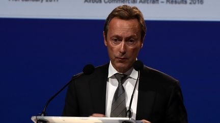 Le PDG d'Airbus était en duplex sur franceinfo, pour faire le point sur la bonne année 2016 de son entreprise. (PASCAL PAVANI / AFP)