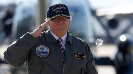 Donald Trump, le 2 mars 2017 sur&nbsp;la base militaire de Langley en Virginie (Etats-Unis).&nbsp; (JONATHAN ERNST / REUTERS)