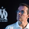 Le président de l'OM Jacques-Henri Eyraud, lors d'une conférence de presse le 4 septembre 2019 au centre d'entraînement de l'OM, à Marseille (Bouches-du-Rhône). (BORIS HORVAT / AFP)