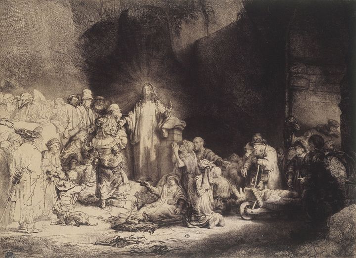 Rembrandt (Rembrandt Harmensz van Rijn, dit), "La Pièce aux cent florins",1649, Eau-forte, pointe sèche et burin sur papier Japon, Petit Palais, musée des Beaux-arts de la Ville de Paris (© Paris Musées / Petit Palais)