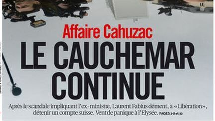 La une de "Lib&eacute;ration" dat&eacute; du 8 avril 2013. (LIBERATION )