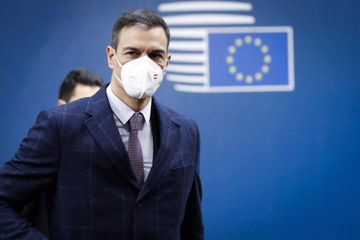 Le Premier ministre espagnol, Pedro Sanchez, à son arrivée pour le deuxième jour du sommet européen à Bruxelles le 25 mai dernier.&nbsp; (OLIVIER HOSLET / POOL / AFP)