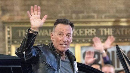 Le Boss le 6 octobre 2018 devant le Walter Kerr Theater, où il donne sa résidence "Springsteen on Broadway".
 (Debra L Rothenberg/REX/Sipa)