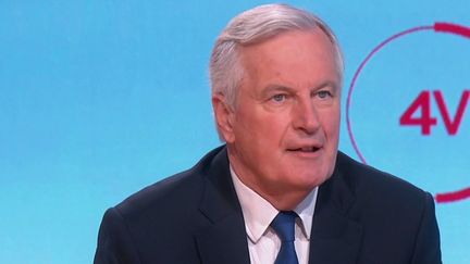 Michel Barnier, conseiller Europe et Monde de la candidate Les Républicains à la présidentielle Valérie Pécresse, était l'invité des "4 Vérités" de France 2, jeudi 10 février. (CAPTURE ECRAN FRANCE 2)