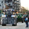 Un tracteur lors d'une manifestation d'agriculteurs contre l'accord entre l'UE et le Mercosur, le 18 novembre 2024, à Strasbourg (Bas-Rhin). (FREDERICK FLORIN / AFP)