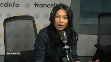 Anggun présente les deux demi-finales de l'Eurovision 2023 en compagnie d'André Manoukian. (FRANCEINFO / RADIO FRANCE)