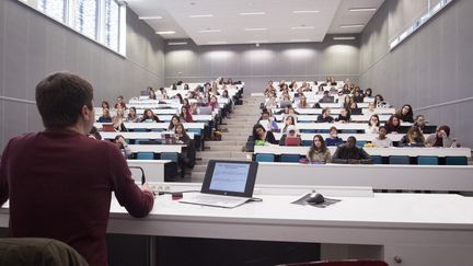 A class in an amphitheater at Jean-Jaurès University, in Toulouse, March 9, 2021. Illustrative image.  (ARNAUD CHOCHON / HANS LUCAS)