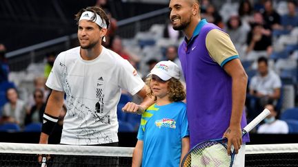 Dominic Thiem et Nick Kyrgios avant leur rencontre au 3e tour de l'Open d'Australie  (PAUL CROCK / AFP)