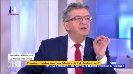 Jean-Luc Mélenchon, fondateur de la France insoumise, sur le plateau de l'émission "C L'Hebdo", le 22 juin 2024. (FRANCEINFO)