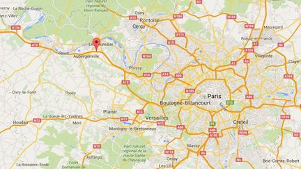 Un grave accident impliquant deux camions et six véhicules légers est survenu sur l'A13 au niveau des Mureaux (Yvelines), le 25 avril 2016.&nbsp; (GOOGLE MAPS)