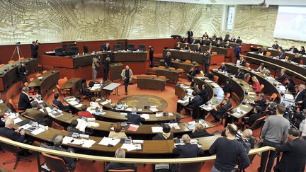 L'assemblée du conseil régional du Centre-Val-de-Loire, en décembre 2015.&nbsp; (GUILLAUME SOUVANT / AFP)