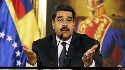 Le président vénézuélien, Nicolas Maduro, le 12 avril 2016 à Caracas. (MARCO BELLO / REUTERS)