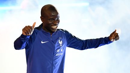 Le joueur de football N'Golo Kanté lors de la cérémonie de victoire de la Coupe du monde au Stade de France à Saint-Denis (Seine-Saint-Denis), le 9 septembre 2018. (FRANCK FIFE / AFP)