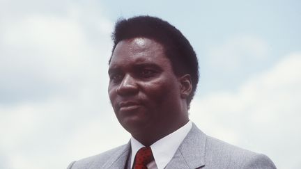 L'ancien président rwandais, Juvenal Habyarimana, le 7 octobre 1982. (PIERRE GUILLAUD / AFP)