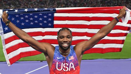 Noah Lyles médaille d'or du 100 m aux JO de Paris (ANDREJ ISAKOVIC / AFP)