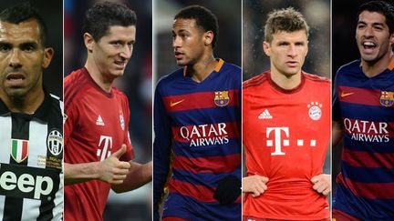 Carlos Tevez, Robert Lewandowski, Neymar, Thomas Muller et Luis Suarez sont des prétendants au podium du Ballon d'Or