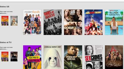 &nbsp; (Le catalogue propose surtout des films et des séries déjà multi-diffusés © Copie d'écran du site Netflix)