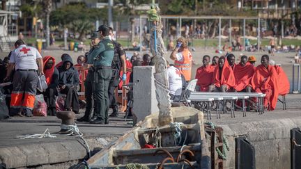 Migrants after their rescue at sea, off the Canary Island of Tenerife, on February 2, 2024. (DESIREE MARTIN / AFP)