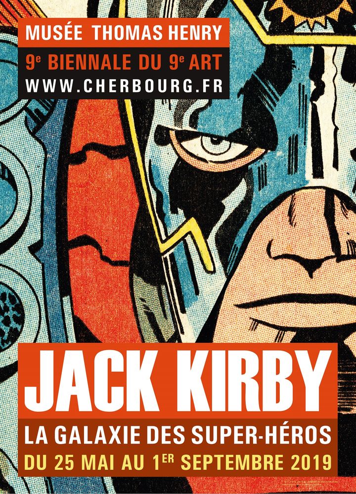 L'affiche de l'exposition Jack Kirby à Cherbourg (1971-2018 DC COMICS. All Rights Reserved)