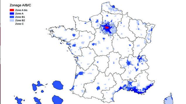 &nbsp; (Logements : la carte des zones tendues © Ministère du Logement)