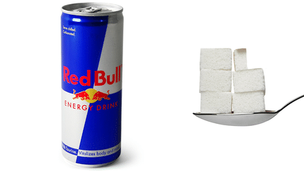 Une canette de 25 cl de Red Bull contient 27,5 g de sucre, soit 5,5 morceaux. ( DR )