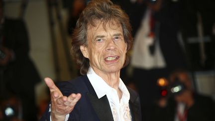 Mick Jagger, le chanteur des Rolling Stones, le 7 septembre à la Mostra de Venise, où il venait présenter le film "The Burnt Orange Heresy". (JOEL C RYAN/AP/SIPA / SIPA)