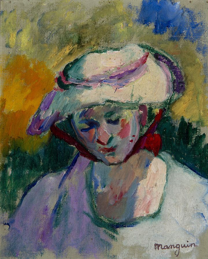 Henri Manguin, Jeanne au chapeau, 1905 huile sur toile, 28x22 cm
 (Adagp, Paris 2015 © Claude Almodovar)