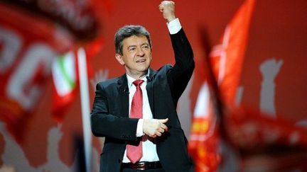 Jean-Luc Mélenchon tient meeting à Lille, le 27 mars 2012. (AFP - Philippe Huguen)