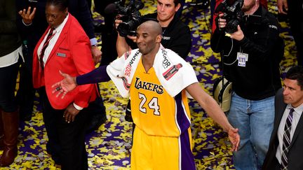 Kobe Bryant après son dernier match avec les Los Angeles Lakers.  (FREDERIC J. BROWN / AFP)