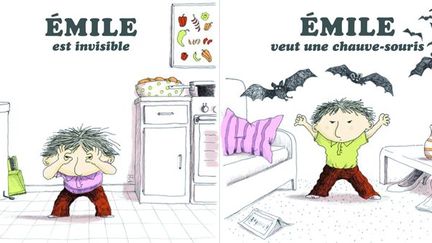 Emile est invisible et Emile veut une chauve-souris, de Vincent Cuvellier
 (Ronan Badel / Gallimard Jeunesse)