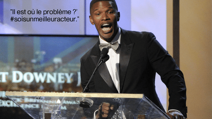 Jamie Foxx sur la scène des BAFTA Los Angeles, le 30 octobre 2014.&nbsp; (CHRIS PIZELLO / INVISION / AP / SIPA)