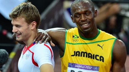 Christophe Lemaitre et Usain Bolt (GABRIEL BOUYS / AFP)