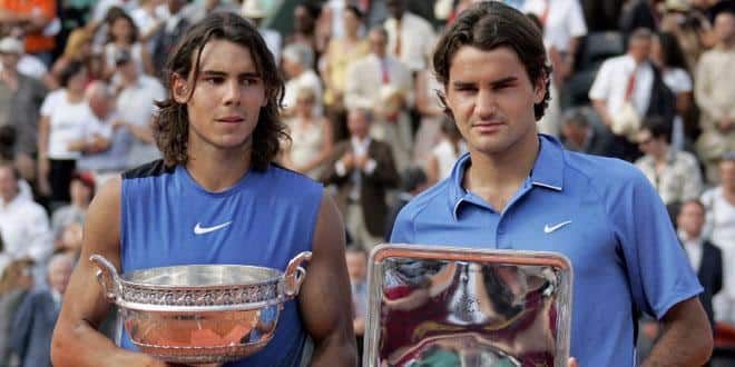 Rafael Nadal et Roger Federer à Roland-Garros en 2011