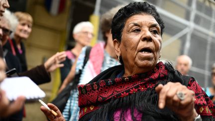 Mariam Abou Daqqa, militante du Front populaire de libération de la Palestine, le 16 octobre 2023, à Marseille. (CHRISTOPHE SIMON / AFP)