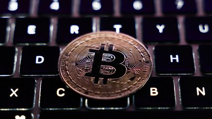 Le cours du Bitcoin a dépassé son record, à plus de 80 000 dollars, le 10 novembre 2024. (JAKUB PORZYCKI / NURPHOTO / AFP)